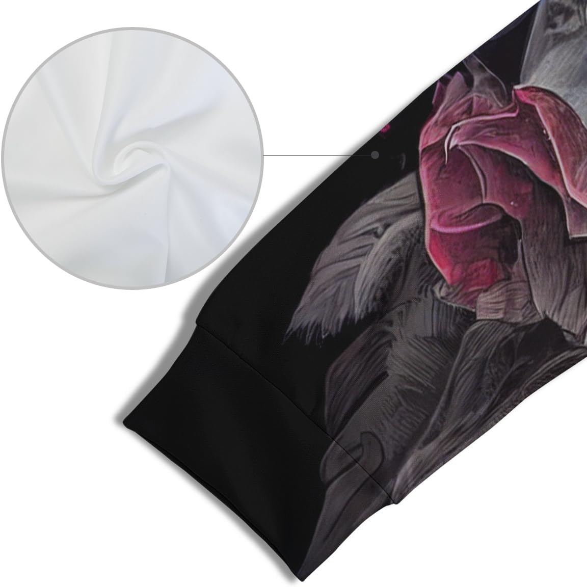 Rose Skull Printed Hoodie For Men Novelty Graphic Hoodies Fashion Pullover With Pocket - Image 5