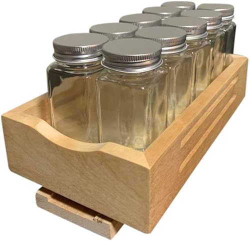 CabinetRTA Organizador de especias extraíble de madera para gabinete, 5.5 pulgadas de ancho x 10 pulgadas de profundidad x 2 pulgadas de alto para