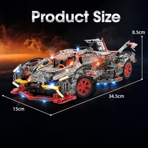 Image of Technology Concept Car Building Blocker Set, 1:14 Scale Collectible Set for Adults, Compatible with Lego, Concept Detailed Build and Display Model for Home or Office Decoration (1400+PCS)