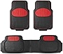 Automotive Floor Mats Red Climaproof for All Weather Protection Universal Fit Heavy Duty Rubber fits Most Cars, SUVs, and Trucks (Full Set Trim to Fit) FH Group F11500RED