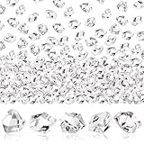 UPlama 600PCS Fake Crushed Ice Rocks, Acrylic Diamond Crystals Fake Diamonds Plastic Clear Ice Cubes Diamond Table Scatters Acrylic Gems for Vase Fillers Home Decoration Wedding Birthday (White)