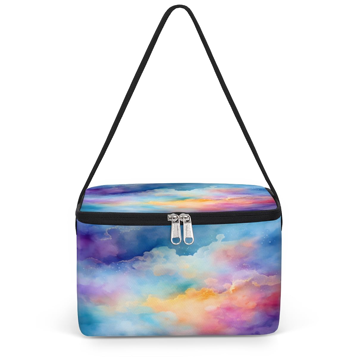 GzLeyigou Color Mix Lunch Bags for Women Men 9 Cans, Hot & Cold Food Delivery Bag Insulated Grocery Bag Insulated Lunch Box Marble Texture Cooler Bag for Office Work Picnic Beach