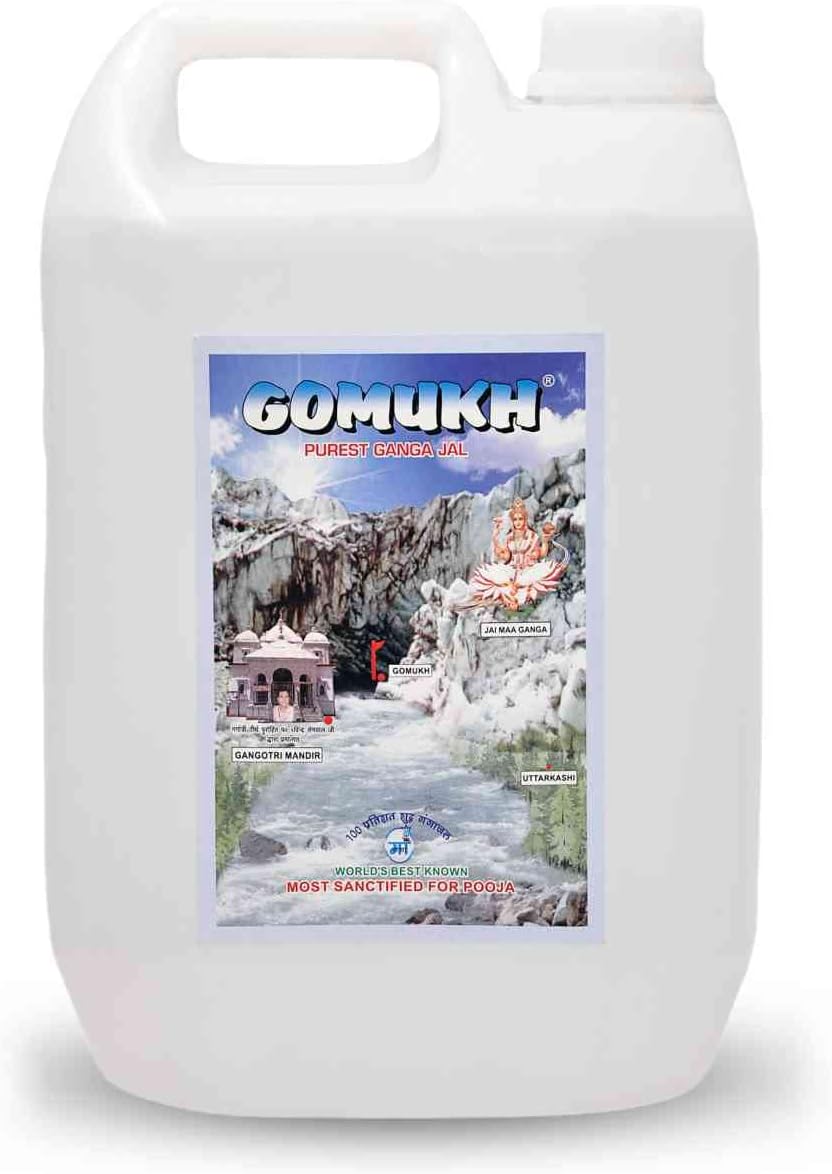 "GOMUKH" Gangajal 5000ml The Purest Holy Water Directly From Gangotri Valley Approved By Govt. Of Uttrakhand For Puja Purposes 5 LITRE