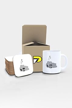 Postermanya Tembel Koala Tasarımlı Baskılı Kupa Bardak Seti, Eğlenceli Özel Hediye Mug