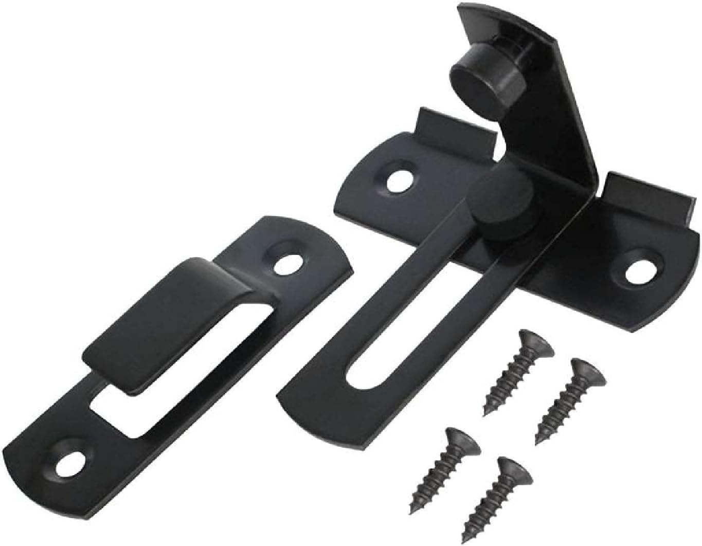 Barn Door Lock, 90 Degree Right Angle Door Latch Stainless Steel Door Lock Right Angle Lock Flip Door Lock Curved Door Buckle with Screws for Doors and Windows 10PCS