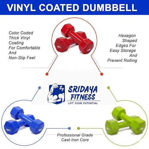 Image of Set of 0.5 Kg Vinyl Dumbbells (red)