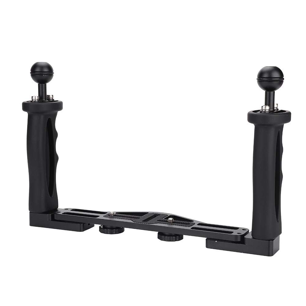 Dual Handheld Stabilisator Camera Unterwasser Handgriff Kamera Dual Handle Grip Unterwasserkamera Tray Aluminiumschale mit Zwei Griffen für Gehäusezubehör für Unterwasserkameras