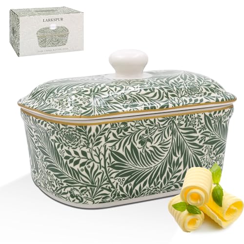 William Morris' Larkspur Design Fine China Butter Dish