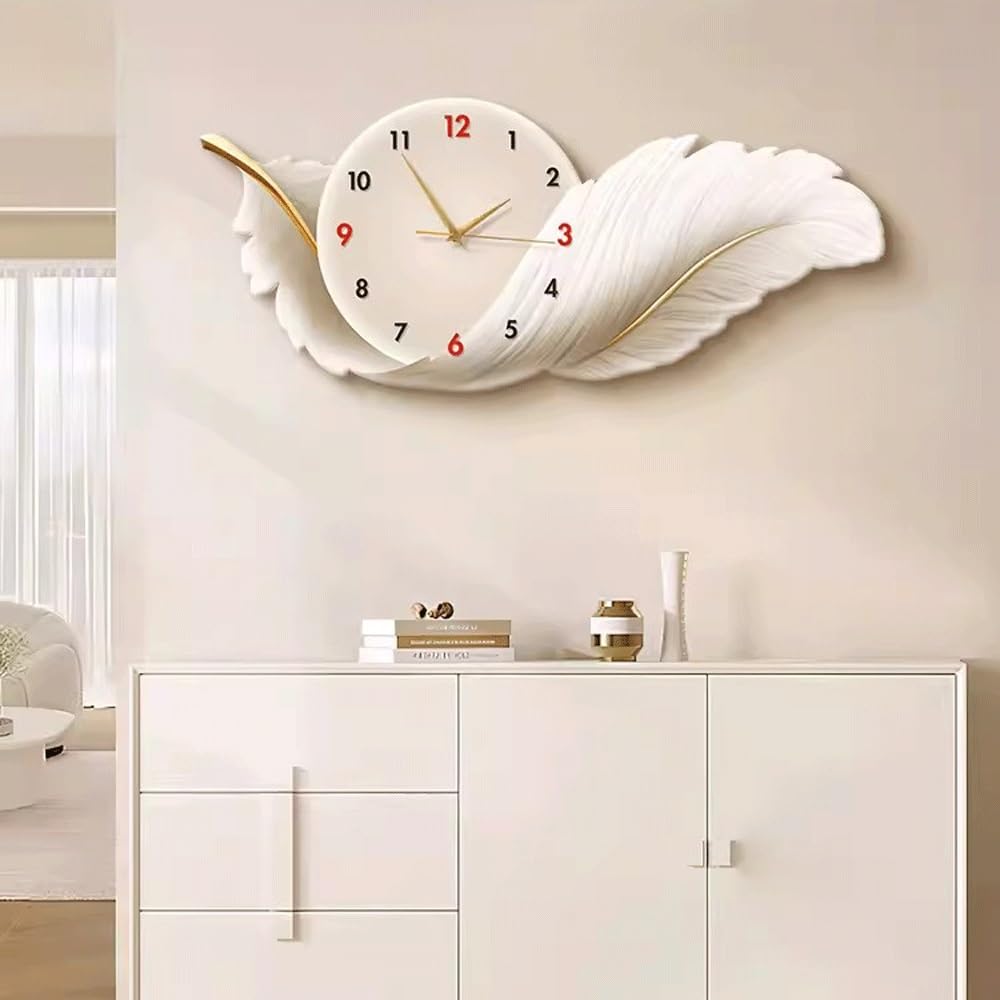 Tempo Orologio da parete silenzioso con decorazione for soggiorno(Green,70 * 30cm)