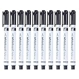 Générique Dry Erase Markers - Black Whiteboard Markers, 10 Pieces School...