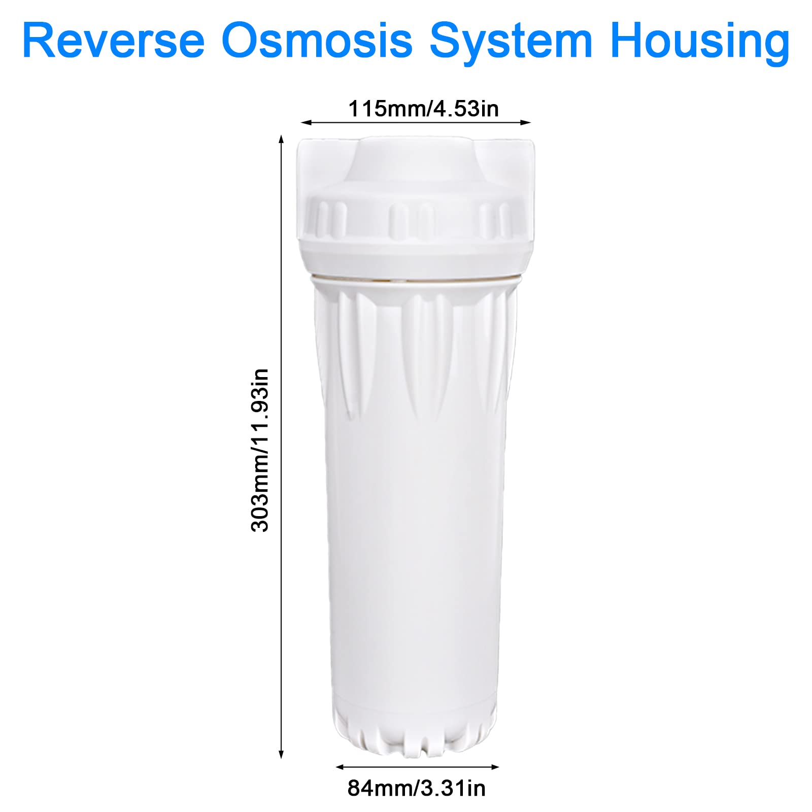 Carcasa de filtro de agua de 10" para sistema de ósmosis inversa, entrada y salida de 1/4", anillo de sellado doble