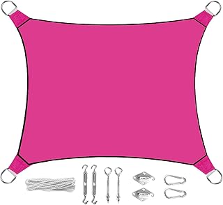 Toldo rectangular de 3 x 4 m, color rosa, con práctico kit de montaje, protección solar para tu jardín/balcón.