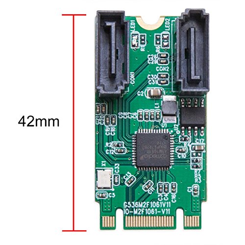 M.2 B+M Key 22X42 Pcie Bus To 2 Ports Sata 6 G Iii Raid Expansion Card Chipset Asm1061R, M.2 M-Key/B-Key Si-Ada40126 #TOP2