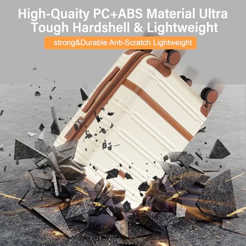 carry on Luggage Sets,20 Inch Expandable with TSA Lock Carry-on suitcases with spinner wheels,Hard Shell Travel Luggage airline approved (Black, 3 Piece Sets (20/DB/TB))3