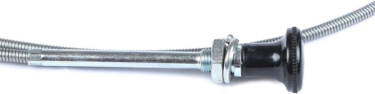 237 Rotary Universal Choke Cable – 63" Inner, 60" Conduit, 2-3/4" Travel – Heavy-Duty Push Pull Control Cable with Silver Outer Sheath – Fits Lawn Mowers, Tractors, Utility Equipment