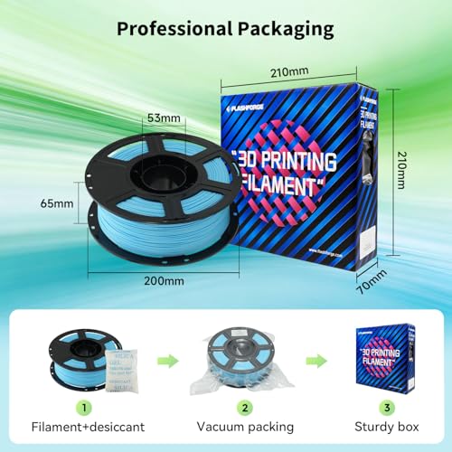 Image of FLASHFORGE High Speed PLA+ 3D Printer Filament Ice Blue, Enhanced Melt Flow for Faster, Smoother Prints, 500mm /s Rapid Printing, Feature Sleek Matte Finish, Rich and Solid Color