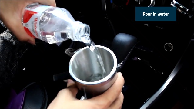 Taza eléctrica para auto 12V 300ml acero inox miniatura 7