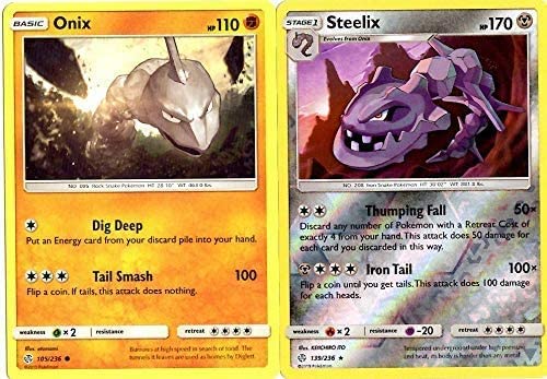 Steelix 139/236 - Cosmic Eclipse - Holo - Pokemon Lot - 2 Card Set