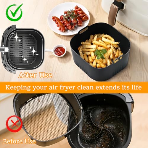 2 pcs Molde Silicona Freidora de Aire,WideSmart Caliente Air Fryer Accesorios Para 4.1L (HD9200, HD9252, HD9255),Reutilizable Accesorios Freidora sin Aceite en lugar de Papel de Horno - imagen 3