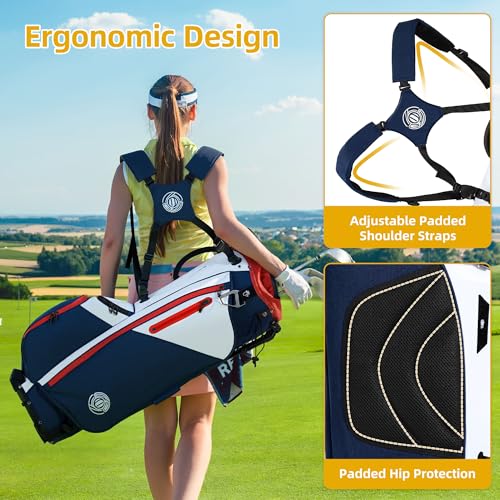 image for Shopsource Golf Stand Bag 14 Way, Lightweight Golf Bags for Men Women 