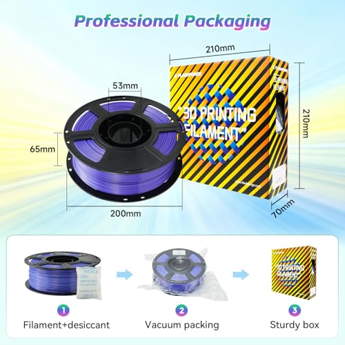 Image of FLASHFORGE Silk+ PLA Filament 1.75mm Violet, Silky Texture 3D Printing Filament, Enhanced Layer Adhesion with Stunning Surface Finish; Chrome-Like Brilliance and Silk-Smooth Perfection