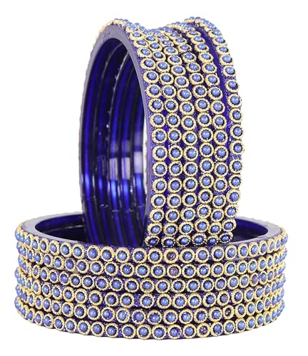 Image of NMII Glass Golden Beads & Pearls Moti Work Designer Bangles Set For Women & Girls | Kanch ki Chudi Set | Girl's Bangles Bracelet | Glass Bangles | Daily, Wedding, Party, Fashion Jewellery- Set of 12
