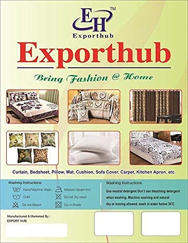 Image of Exporthub 2 Pieces Fancy Sparkling Heavy Quality Brown Sheer Strip Semi-Transparent Net Curtains - Size - Long Door - 4 x 9 feet (EHSPR760 94)