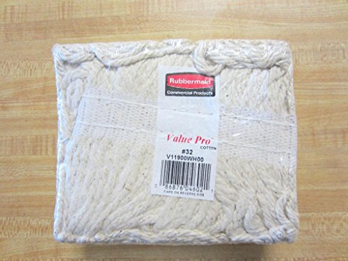 New Rubbermaid Commercial Non-Launderable Economy Cut-End Cotton Wet Mop Heads V11900 WH00 image 4