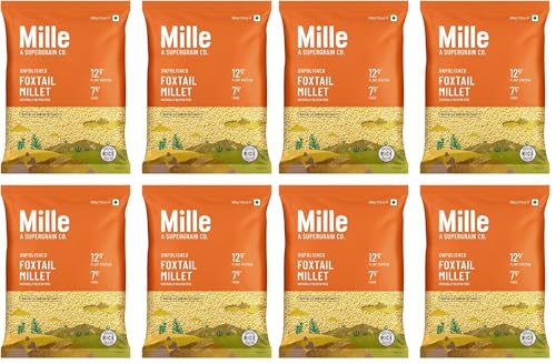 Image of Mille Foxtail Millet Whole Grain | Certified Low GI | Kangni / Kakum /Navani / Korralu / Korra / Thinai| Gluten Free | Unpolished, Toasted, No Soaking Required | High Plant Protein and Fibre | Rice Replacement | Vegan | 100% Whole Grain | 2 kg