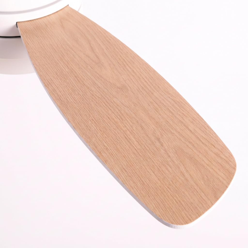 Jocca - Ventilador Techo con Luz LED Regulable| Ventilador Blanco Imitacion Madera Natural| Mando a Distancia| 3 Velocidades| 70W| Temporizador| Diámetro 106cm|