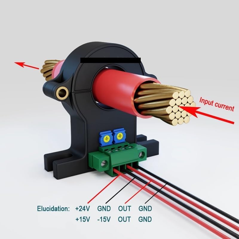 Hall Effect Current Sensor Split core Current Transmitter QNDBK1-21 AC DC 30A 50A 100A 200A / 4~20mA 10V 5V Current Transducer(AC 200A,DC 10V)