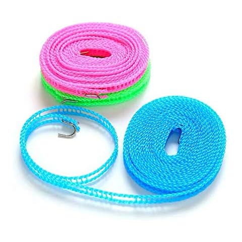 Mefuny 3 Pack 5m Windproof Clotheslines,Outdoor Indoor Home Travel Camping Cover
