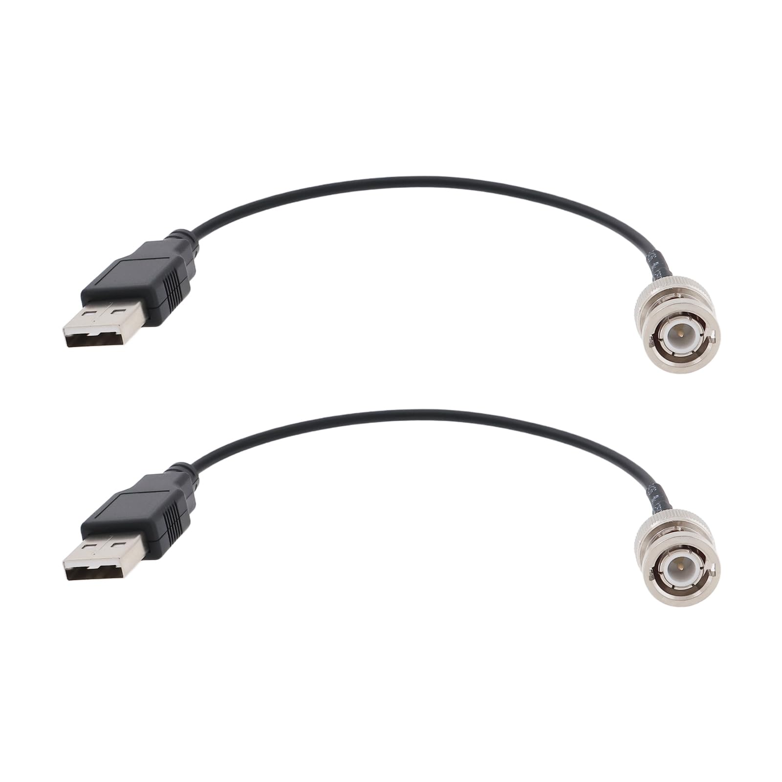 Create idea 2pcs RG174 Cable BNC Male to USB 2.0 Male Connector Adapter Suitable for Power Coaxial Test (20cm 50 Ohm)