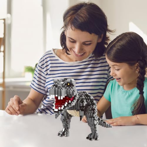 CSNRHG Dinosaure Tyrannosaurus Rex - Mini blocs de construction - Jouet d'anniversaire ou de vacances - Cadeau pour enfants âgés de 6 ans et plus - 1530 pièces – vue 8