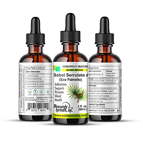 Sabal Serrulata Q - Mother Tincture – Supports Prostate Gland Health – Made in USA – 2 fl. Oz – Homeopathic Medicine (Alcoholic Extract)