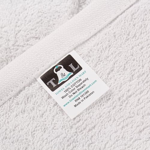 Image of Towel and Linen Mart 100% Cotton White 6 Pack Bath Towel Set, Quick Dry, Super Absorbent, Light Weight, Soft Feel for Hotel, Spa and Bathroom (27 X 54) (White, 27 x 54 6 Pack)