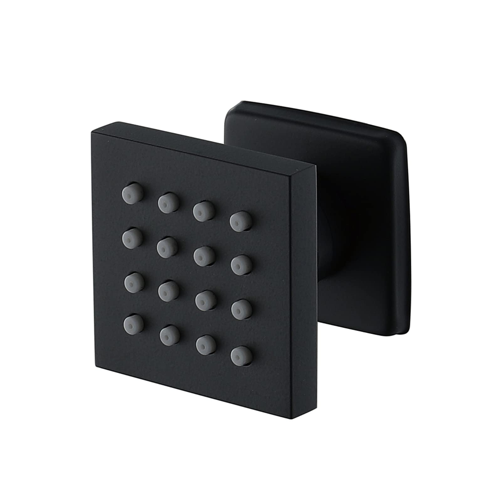 Pommeau de douche carré en laiton noir anti-gaspillage d'eau. Système spa mural réglable 5 cm.