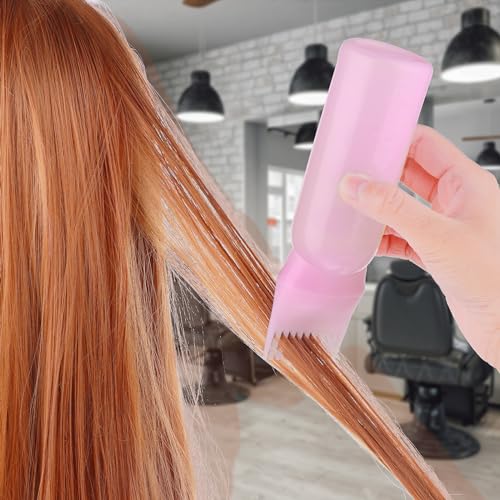 image for COMNICO Root Comb Applicator Bottle, 6 Ounce Plastic Squeeze Hair Dye 