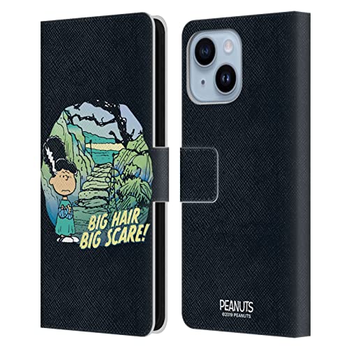 Housse cuir iPhone 14 Plus Peanuts Lucy étui portefeuille antichoc avec fentes cartes