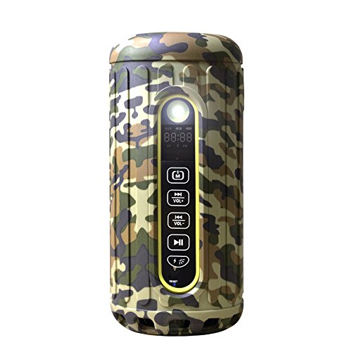 Bliiq Infinite X Portable Outdoor Bluetooth Wireless Speaker - Waterproof, Dustproof, Shockproof w/ Built-in Powerbank, LED light, Micro-SD card Slot - CAMOUFLAGE COLOR