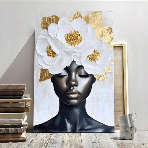 Art mural culture africaine XINBAO pour grand mur vide toile texturée art noir avec cadre
