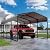 Lyromix 12x20 FT Outdoor Metal Carport, Heavy Duty Carport with Galvanized Steel Roof and 4 Support Feet, Extra Large Car Port Garage Shelter for Car, Boat and Tractor