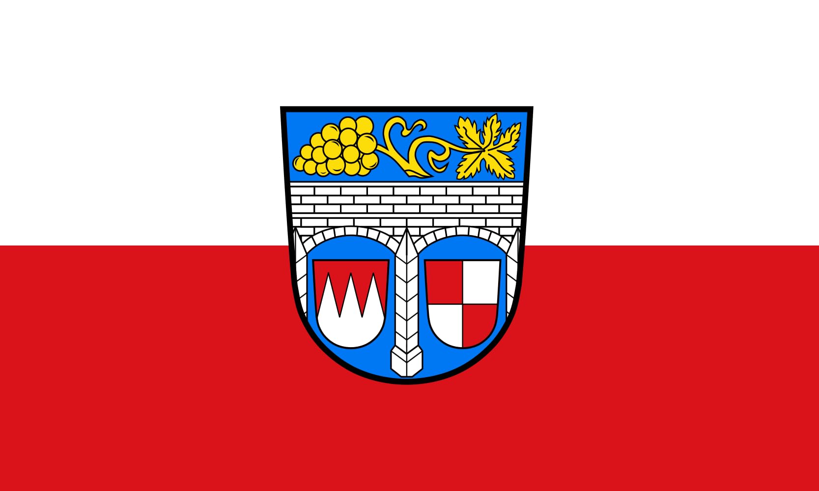 Drapeau Landkreis Kitzingen de format paysage grand format 1.35m²