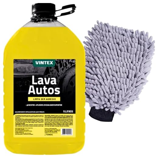 Luva Microfibra Para Lavar Carro Moto + Shampoo Neutro Lava Autos Vonixx Vintex 5L