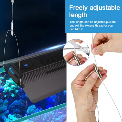 BUZIFU 4 Pieces Suspension Cables Kit Rope Suspension Y Hanging Stainless Steel Lighting Suspension Kit Heavy Duty Ceiling Light Hanging Wire Rope Cable for LED Panels Lamp Aquarium Light (1m*1.5mm) - Image 4