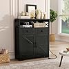 315 Black Storage Cabinet with Drawers Shelf Farmhouse Sideboard Buffet Cabinet with Storage Kitchen Pantry Hutch Cabinet Coffee Bar Cabinet Station Table for Kitchen Livingroom Dining Room