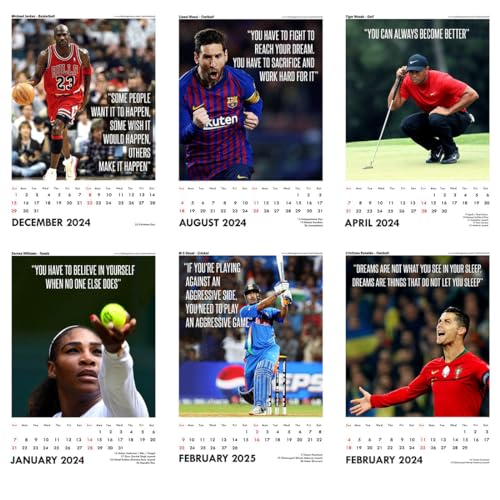 Image of Tallenge - Sports Motivational Collection - 2025Wall Calendar - 12 x 17 Inches (Paper, Wall Calendar)