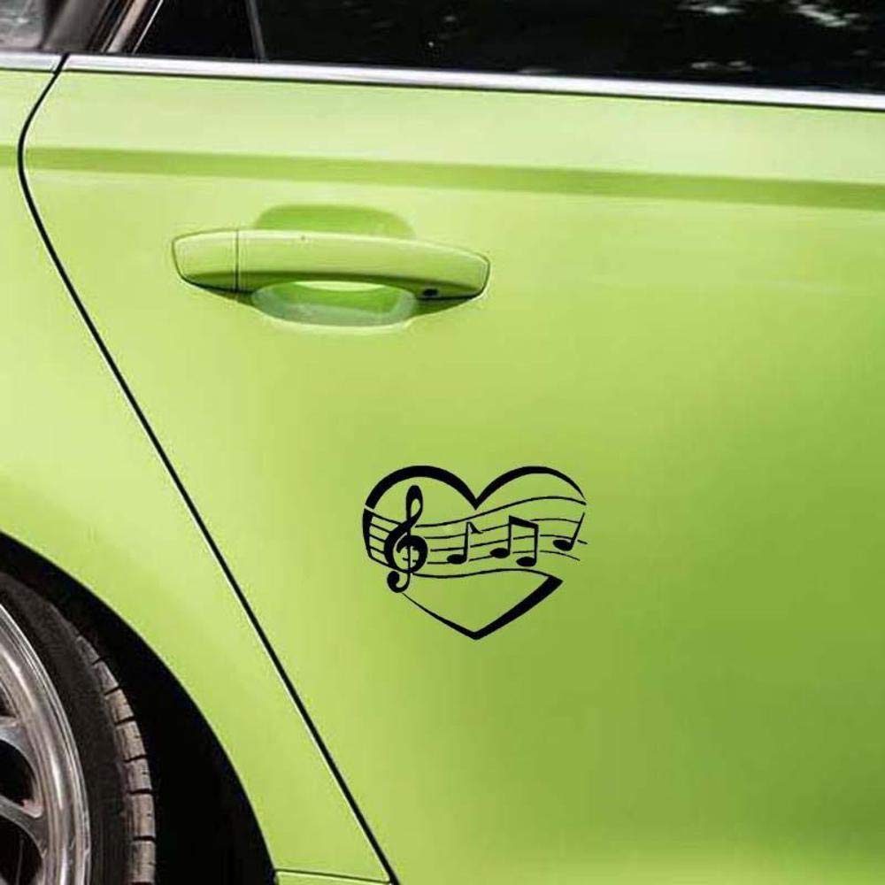 Handmade By Stukk Black Stukk Stickers Music Note Heart Abstract Art Fun Window Bumper Vinyl Jdm Sticker 17.8Cmx 13.6Cm,