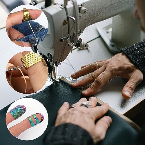 Anel de dedal de costura manual para bordado protetor de dedo protetor de dedo ajustável de couro co