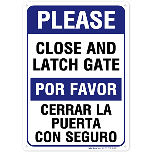 Get Cheap Price Please Keep Gate Closed Sign, Bilingual English/Spanish - 10x14 Inch, Rust-Free Aluminum Metal, Outdoor Use - Made in USA by My Sign Center